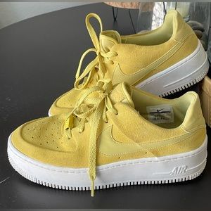 Yellow Nike Suede Air Force 1s